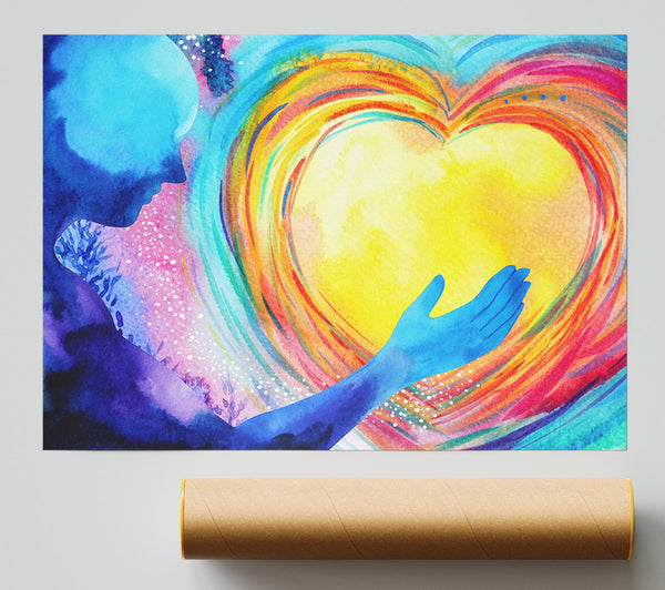 Water Colour Warming Heart Print