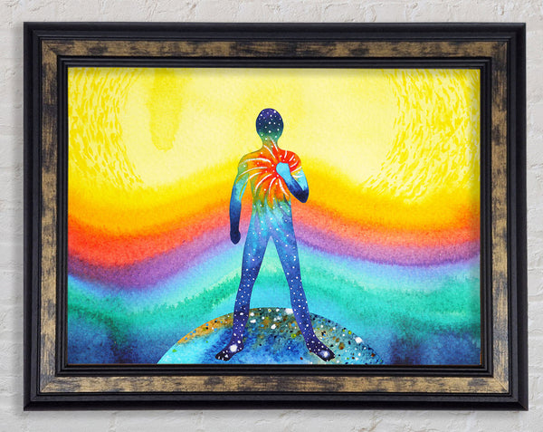 Stronger heart watercolour Framed Print