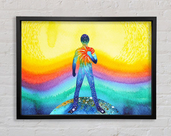 Stronger heart watercolour Framed Print