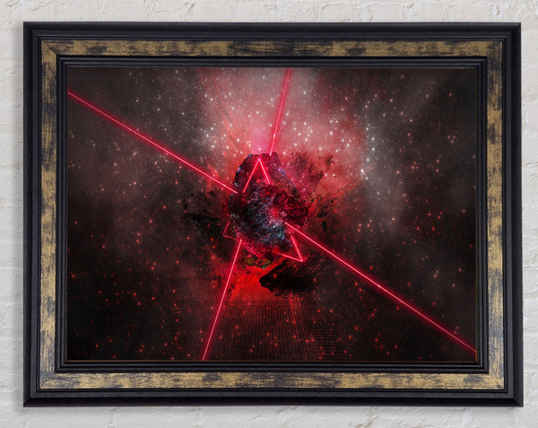 Red lazer triangle Framed Print