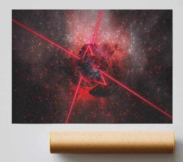 Red Lazer Triangle Print