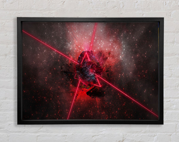 Red lazer triangle Framed Print