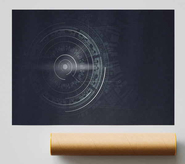 Digital Circles And Lines Poster