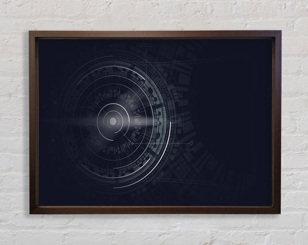 digital circles and lines Framed Print