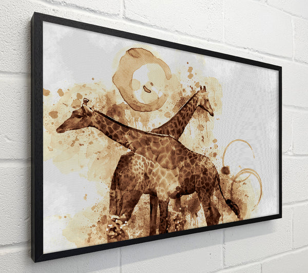 Brown watercolour tea stain giraffe