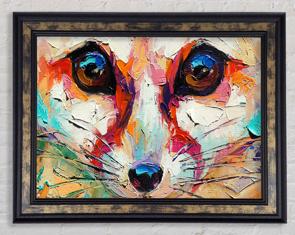Close Up Fox Painting Framed Print