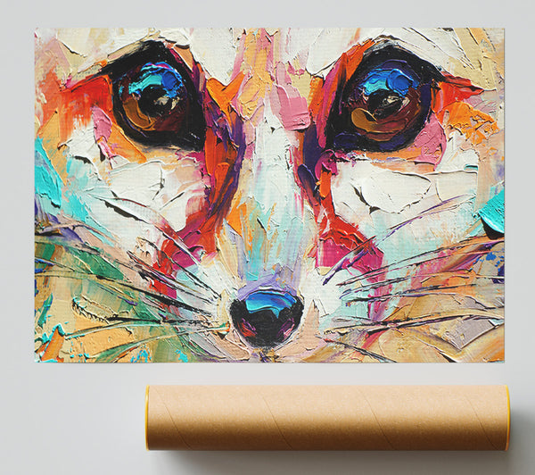 Close Up Fox Painting Giclee Print