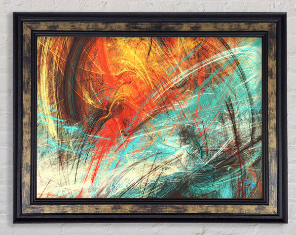 Fire and Ice explosion Framed Print