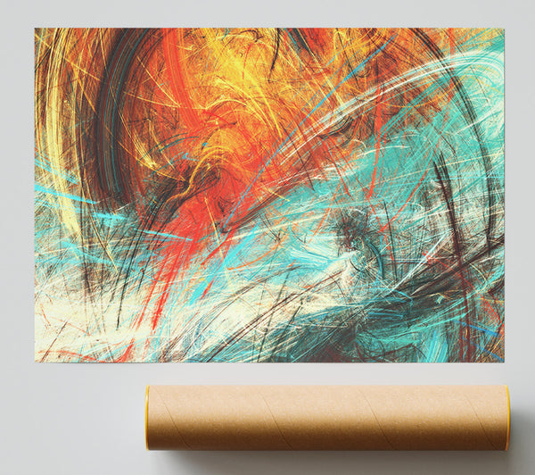 Fire And Ice Explosion Giclee Print