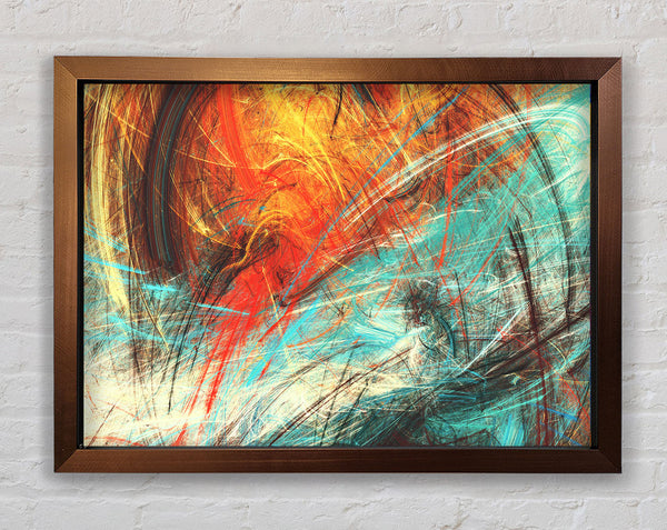 Fire and Ice explosion Framed Print