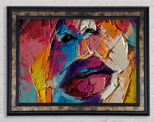 Textures of paint and colour Framed Print