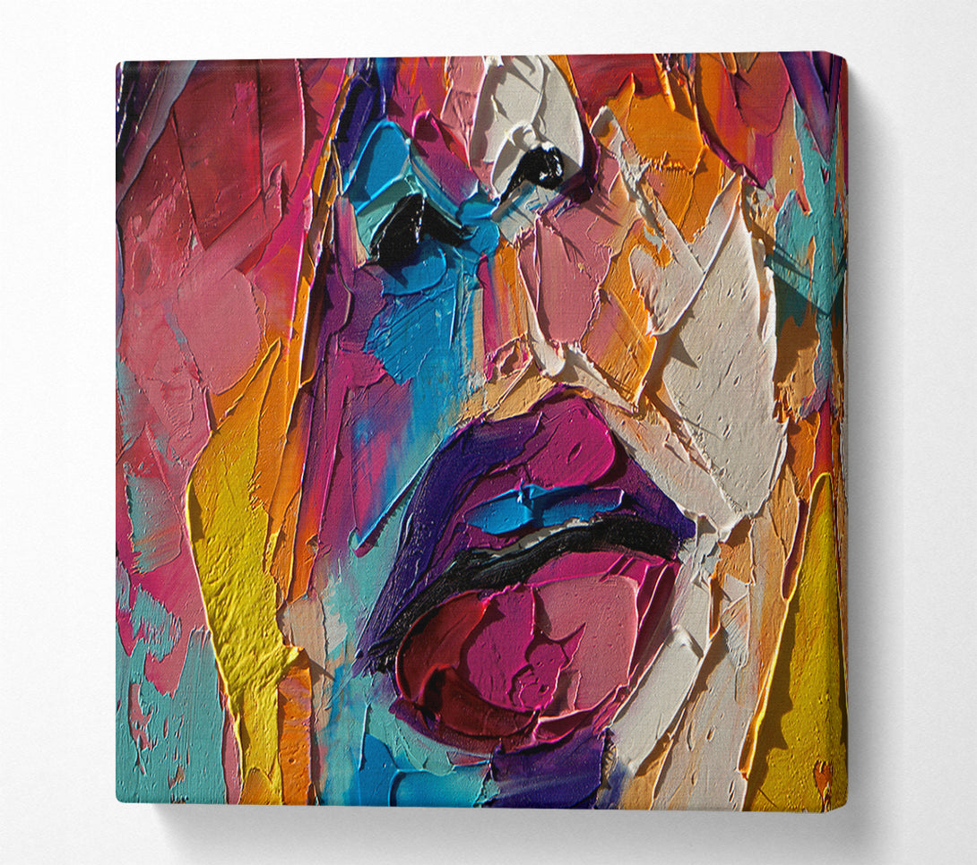  A Canvas Print of Textures of paint and colour Canvas Art