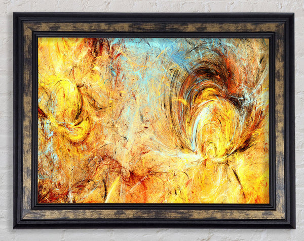Firey swirls and ice Framed Print