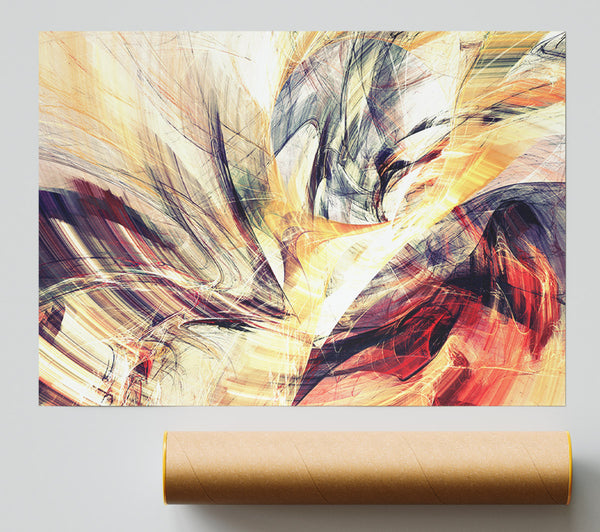 Fractures Of Lines And Shapes Print