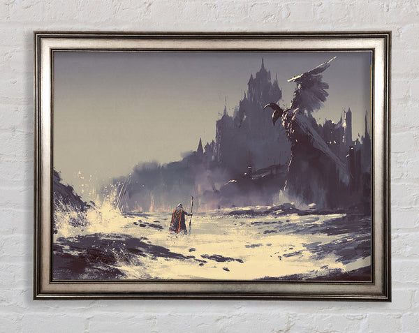 Mage fighting the beast Framed Print