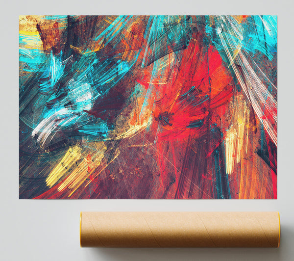 Coloured Lines Of Distortion Print