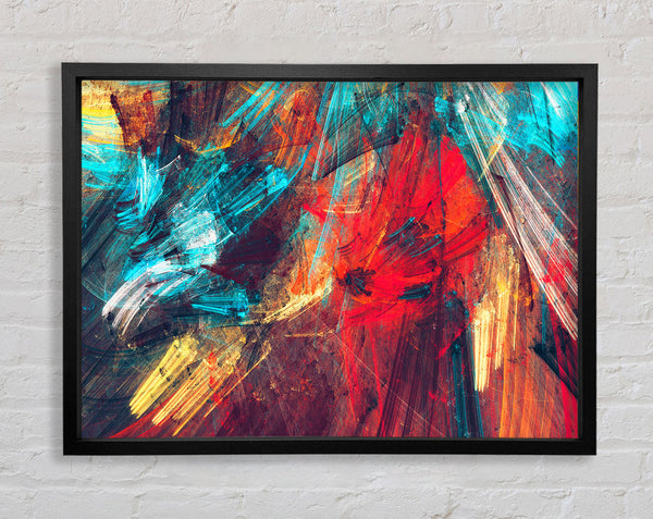 Coloured lines of distortion Framed Print