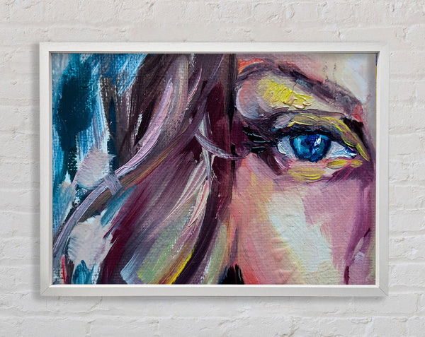 Clsoe up face textured paints Framed Print