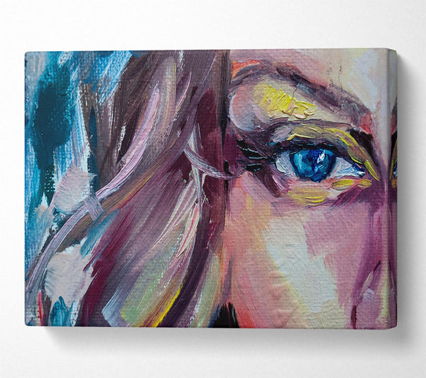  A Canvas Print of Clsoe up face textured paints Canvas Wall Art