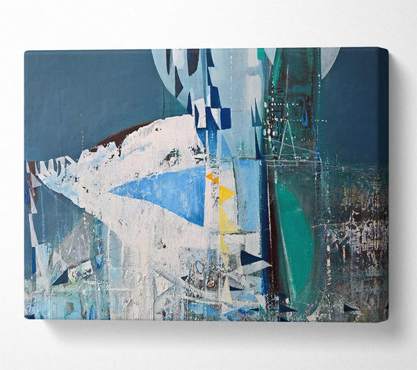  A Canvas Print of Teal and blue cold shapes Canvas Art