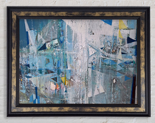 triangles washed over wall Framed Print