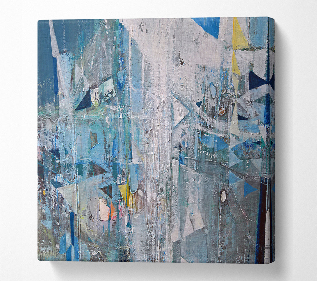  A Canvas Print of triangles washed over wall Canvas Art