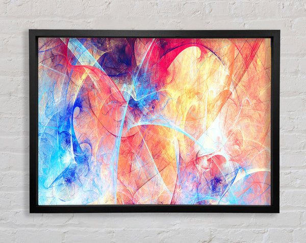 Swirls of blue and peach Framed Print