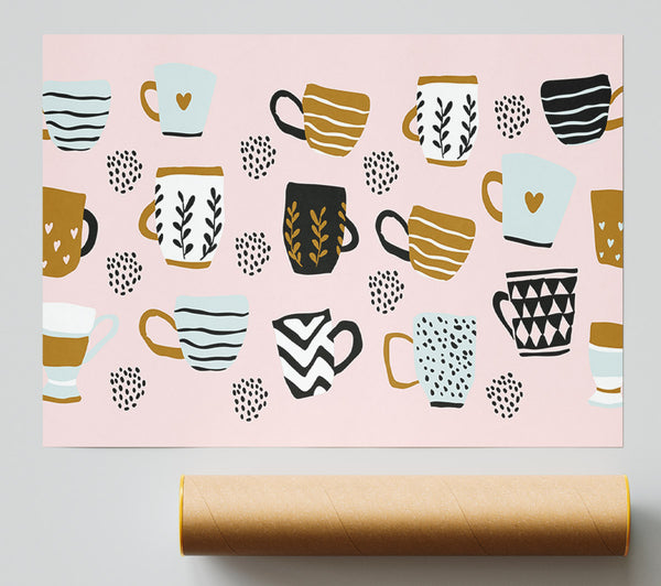 Contemporary Heart Mugs Giclee Print