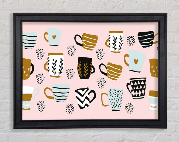 Contemporary heart mugs Framed Print