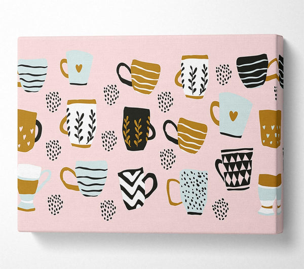  A Canvas Print of Contemporary heart mugs Canvas Art