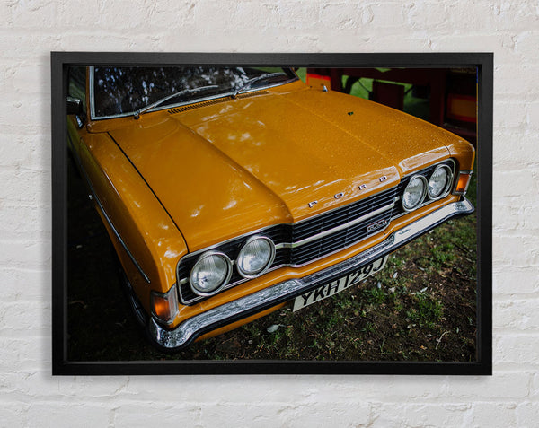 Mean yellow classic car Framed Print
