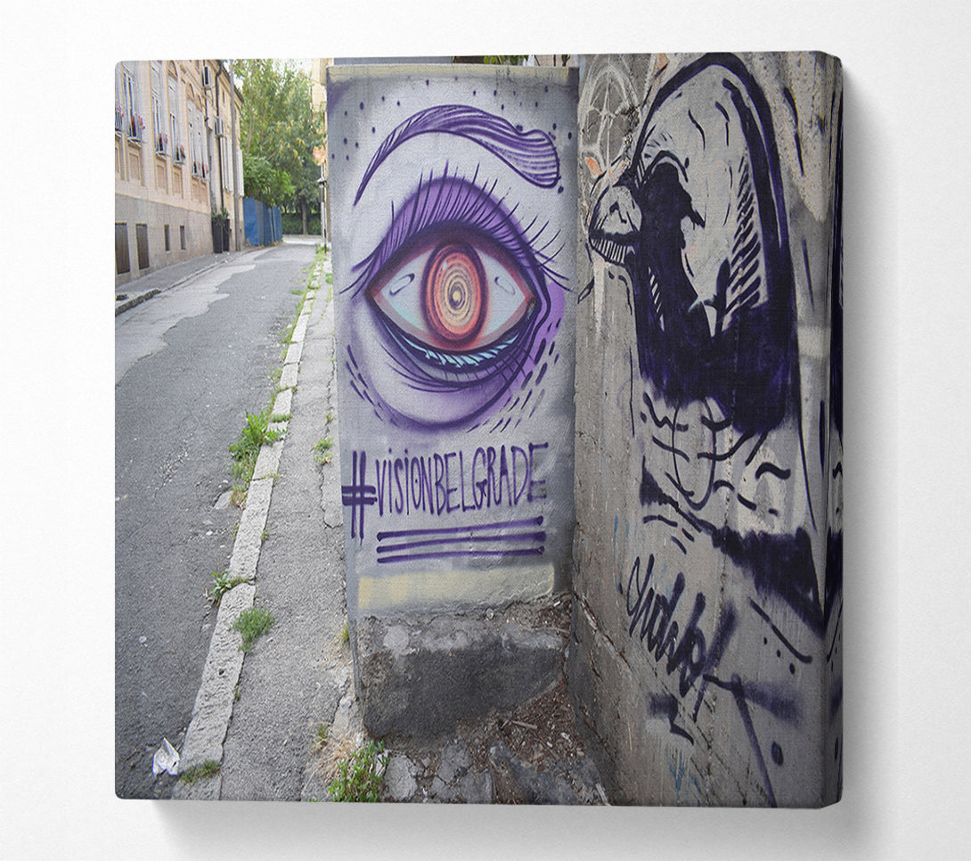  A Canvas Print of Spray painted eye Canvas Print