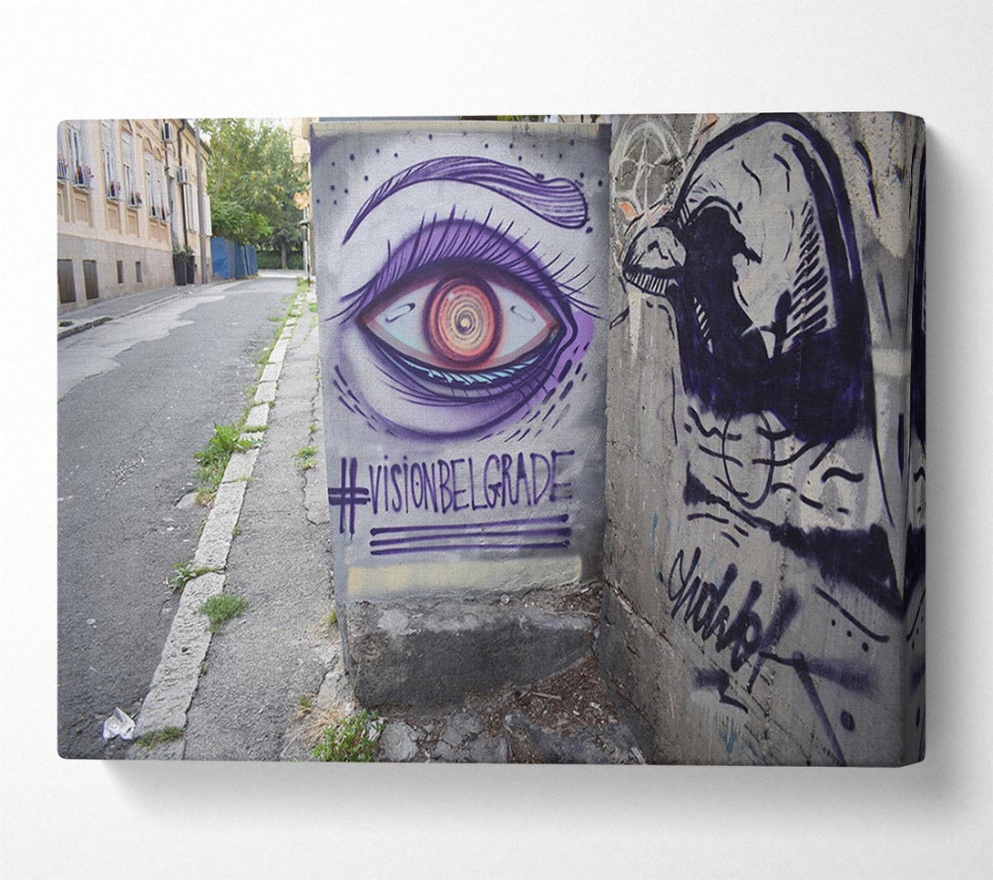  A Canvas Print of Spray painted eye Canvas Print