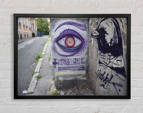 Spray painted eye Framed Print