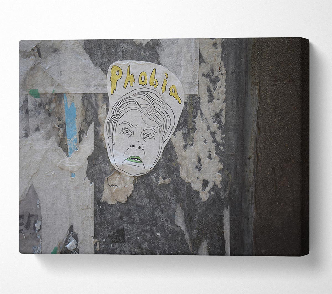  A Canvas Print of Phobia of street art Canvas Wall Art