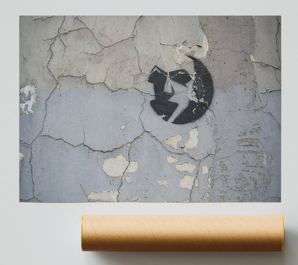 Simple Street Art On Eroded Wall Print