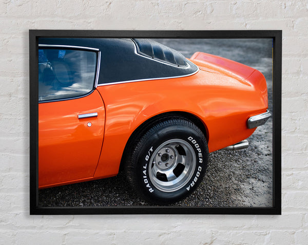Orange end of classic car Framed Print