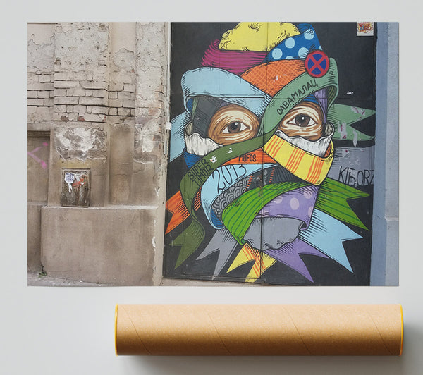 Wrapped Up Face Art Poster