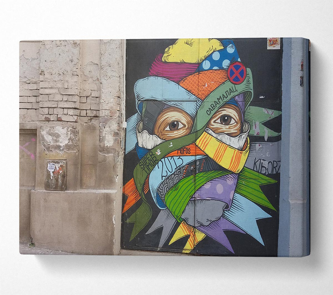  A Canvas Print of Wrapped up face art Canvas Print