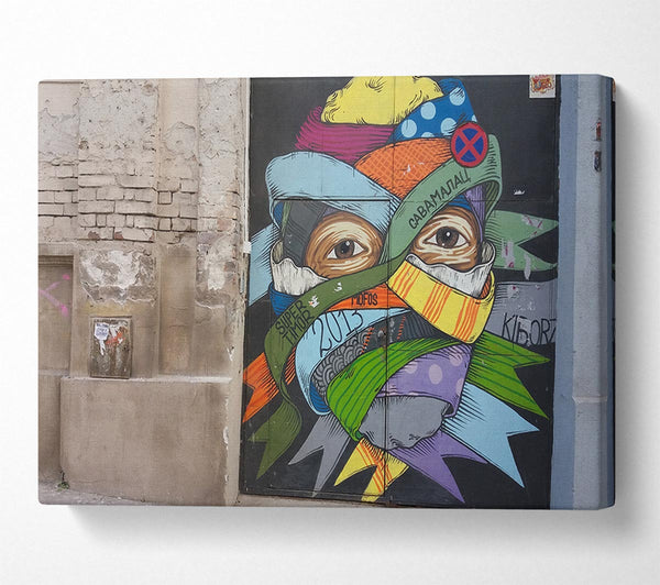  A Canvas Print of Wrapped up face art Canvas Print