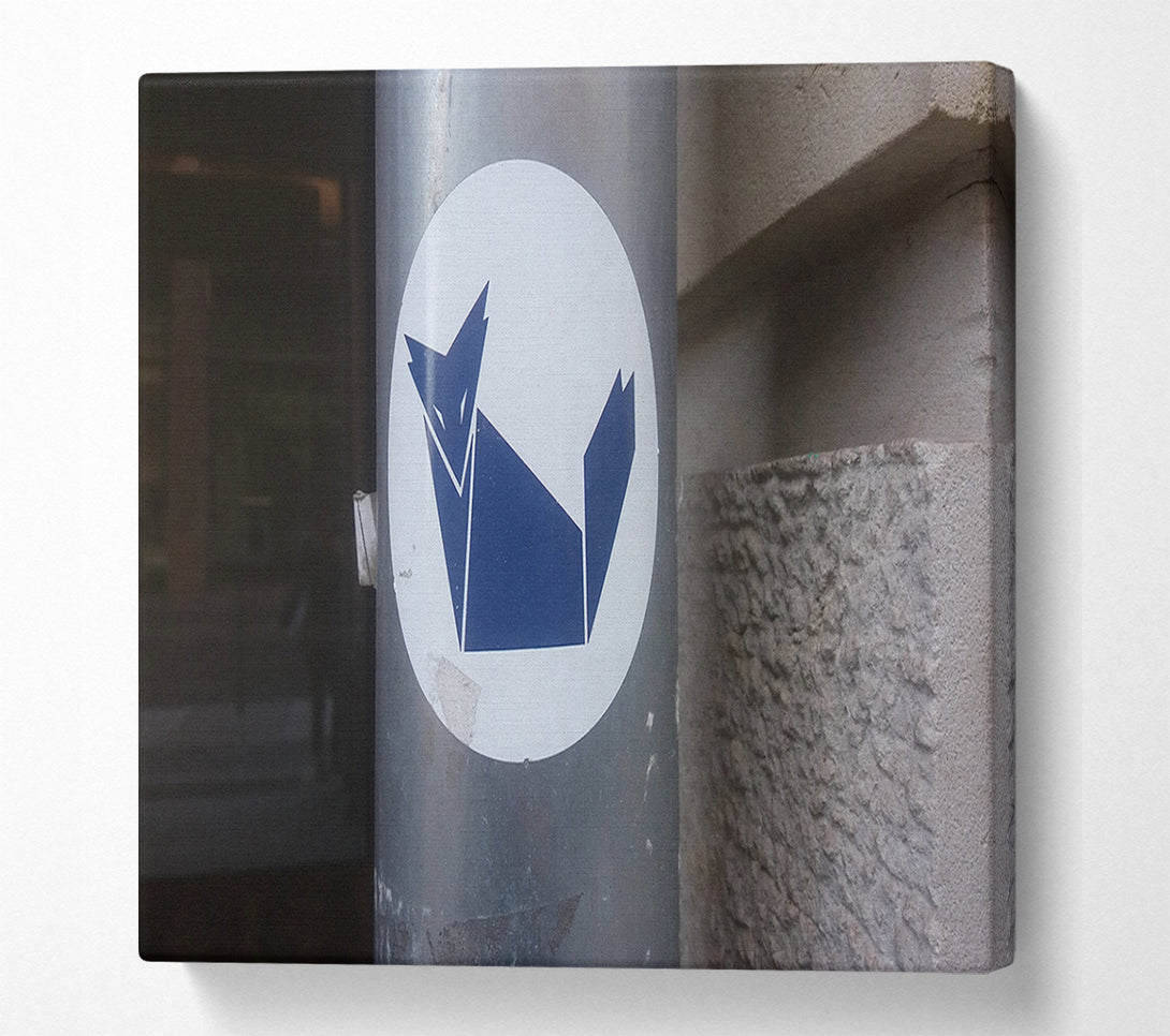  A Canvas Print of Fox on a post Canvas Wall Art