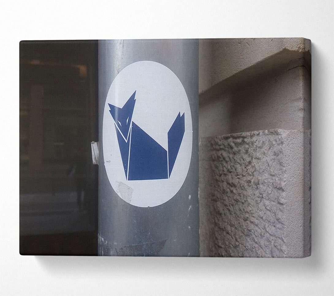 A Canvas Print of Fox on a post Canvas Wall Art