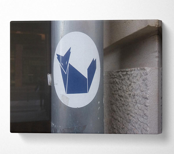 A Canvas Print of Fox on a post Canvas Wall Art