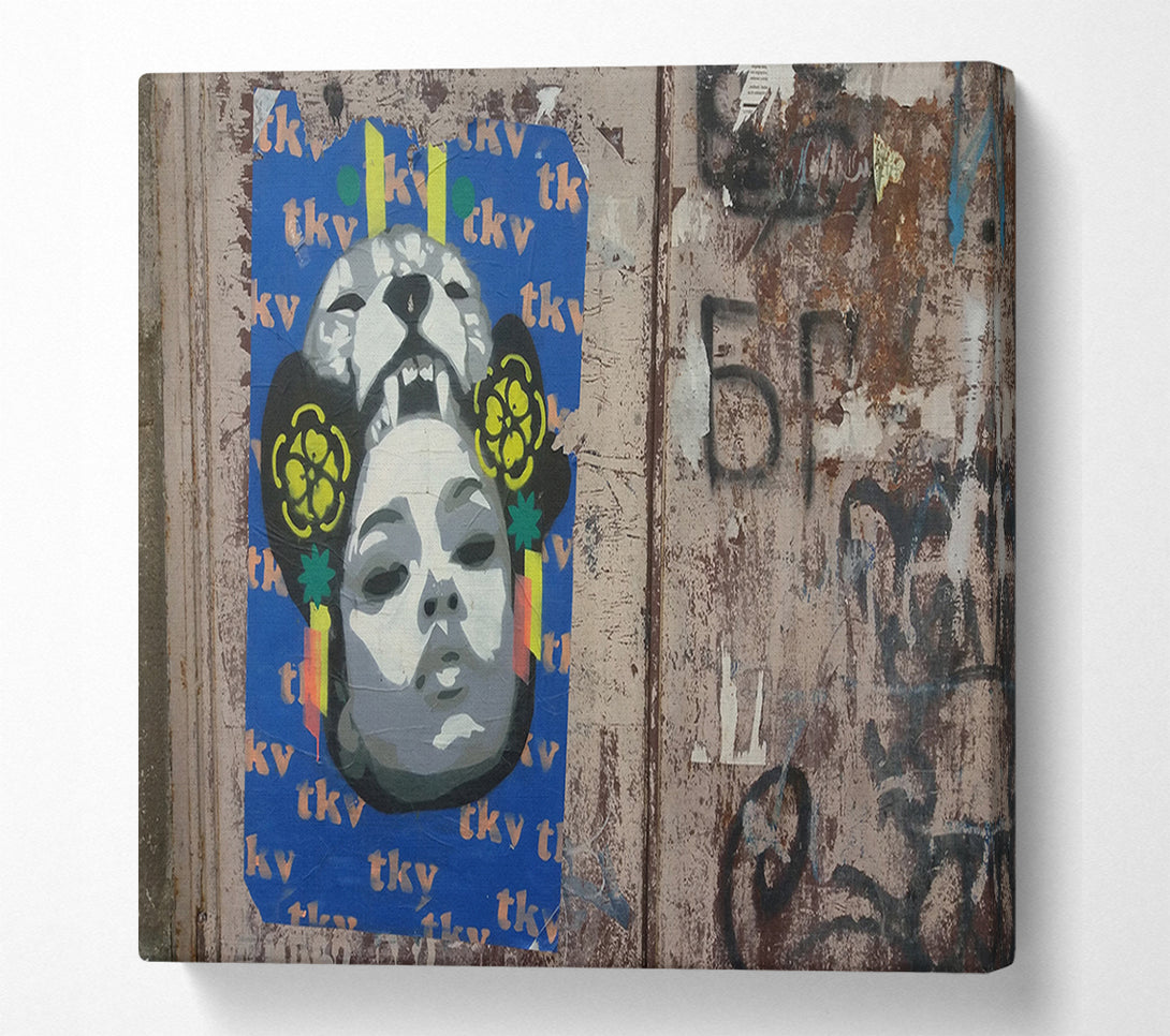  A Canvas Print of Tiger woman street Canvas Art