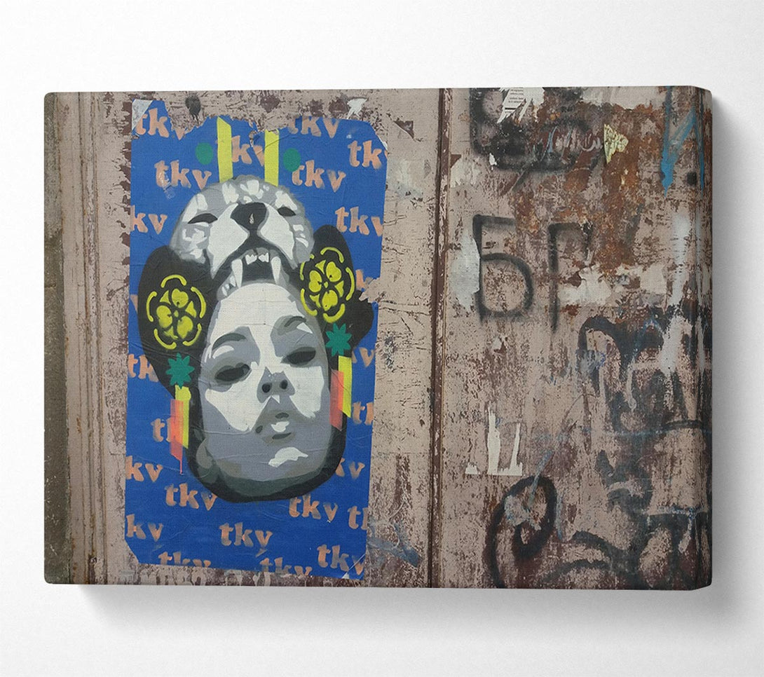  A Canvas Print of Tiger woman street Canvas Art