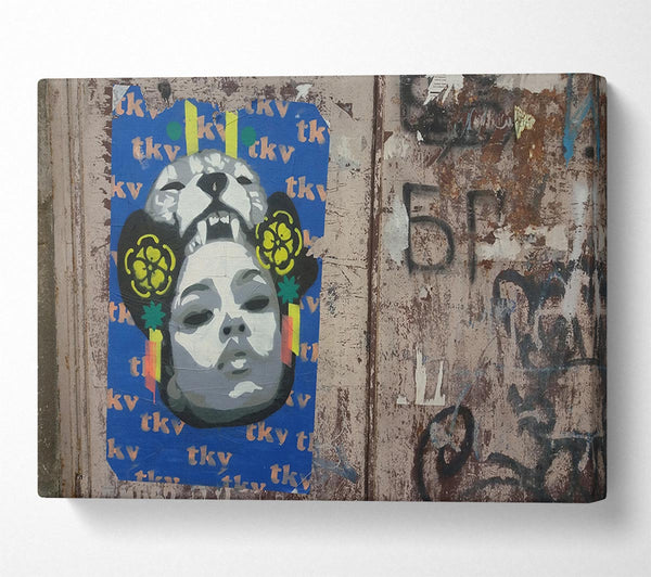  A Canvas Print of Tiger woman street Canvas Art