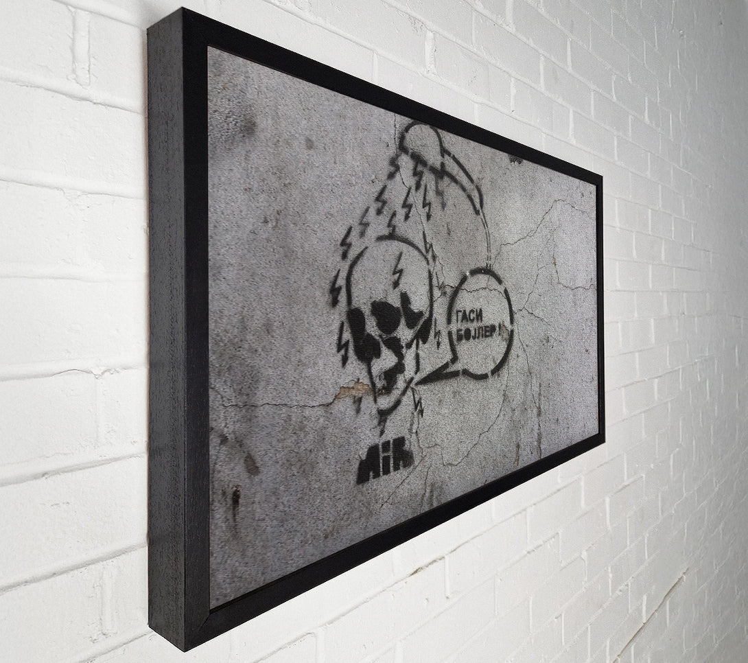  A Canvas Print of Skull voltage shower Canvas Wall Art