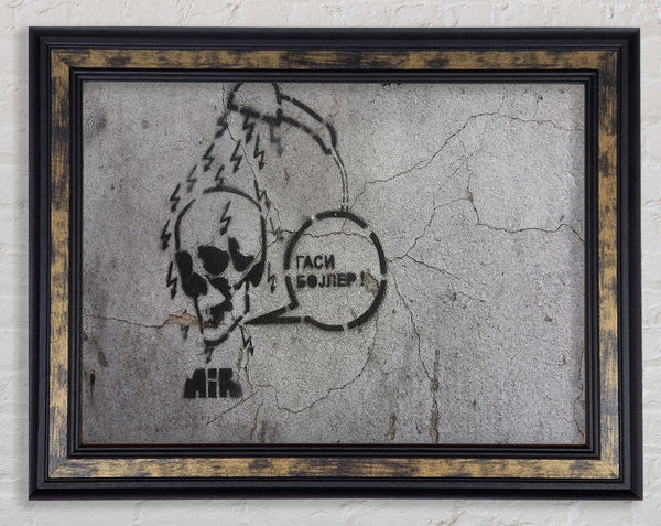 Skull voltage shower Framed Print