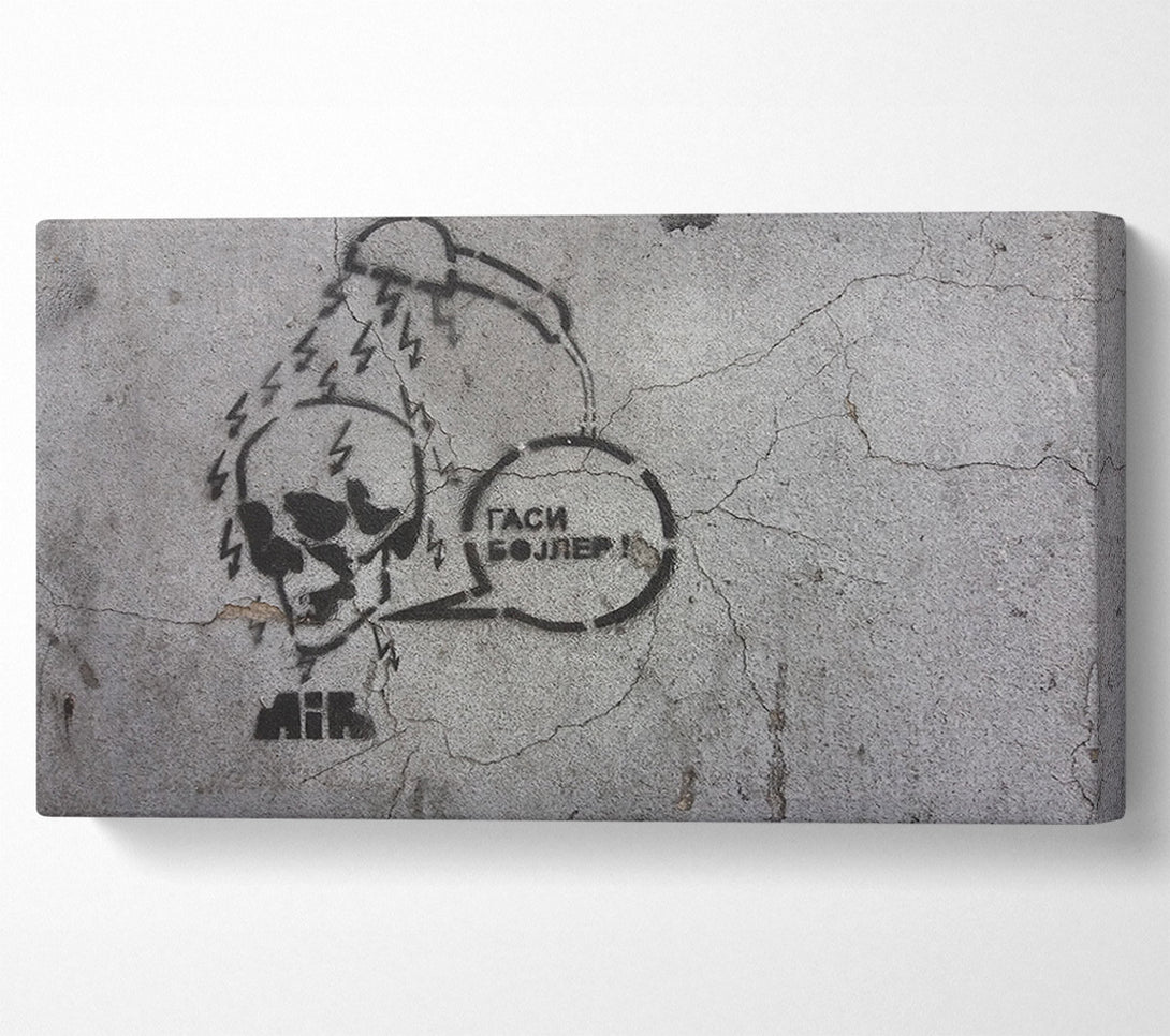  A Canvas Print of Skull voltage shower Canvas Wall Art