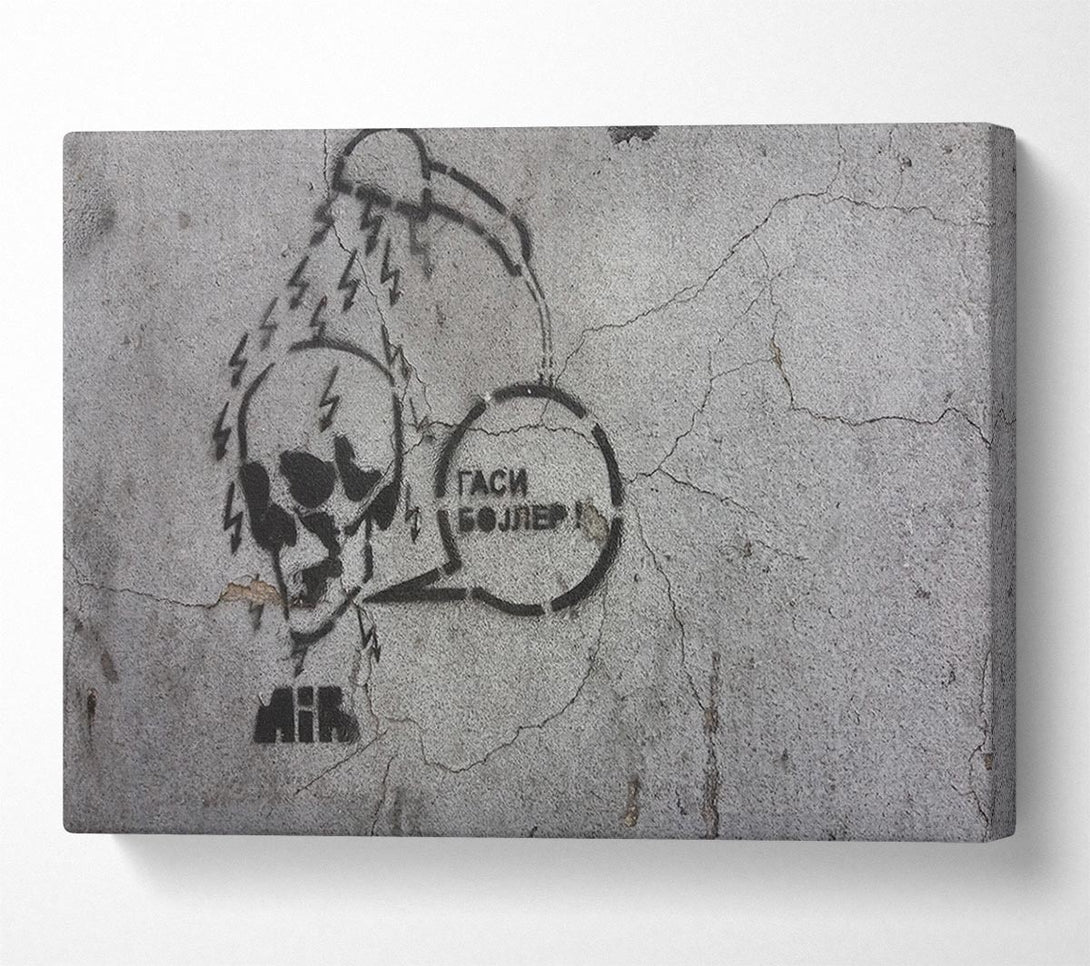  A Canvas Print of Skull voltage shower Canvas Wall Art